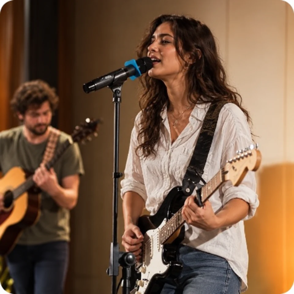Musician performing live